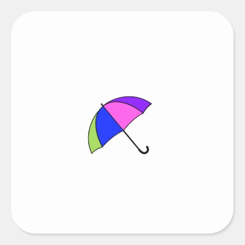 Umbrella stickers square sticker