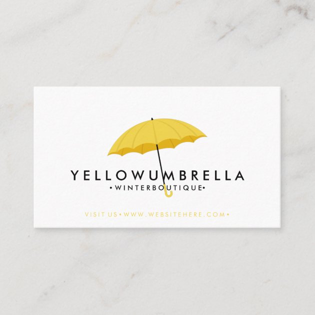 Umbrella yellow business card