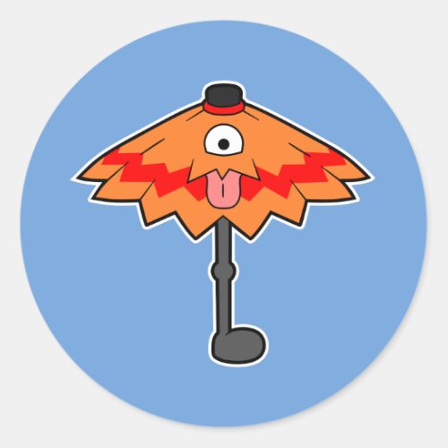 Umbrella Yokai_ Japanese Monster Kasa_obake Classic Round Sticker