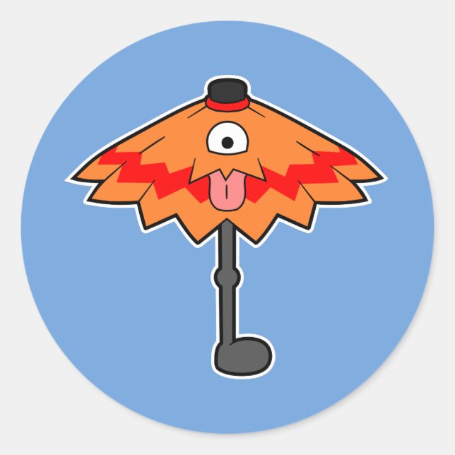 Umbrella Yokai- Japanese Monster Kasa-obake Classic Round Sticker (Front)