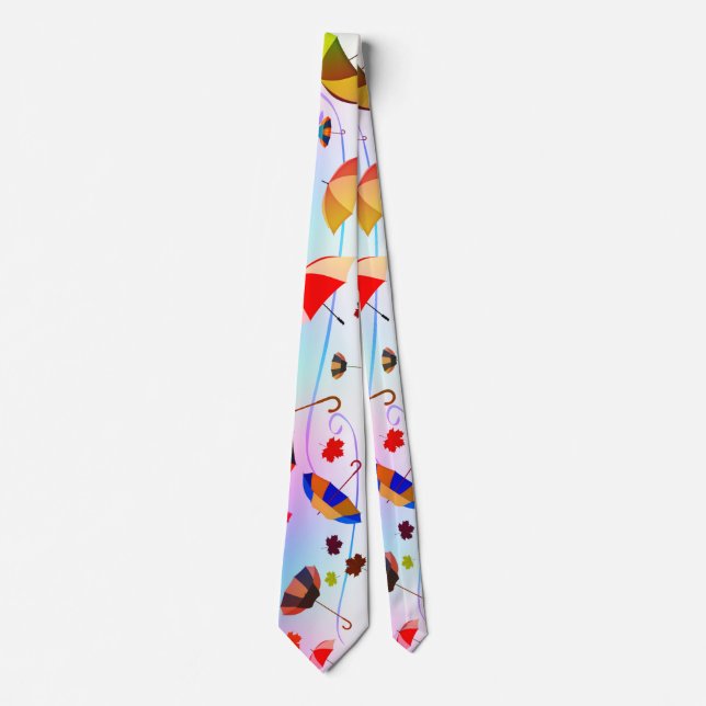 Umbrellas and leaves tie (Front)