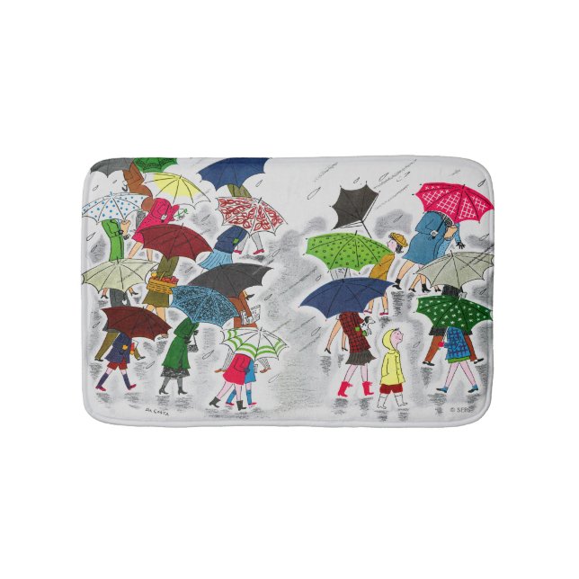 Umbrellas Bathroom Mat (Front)