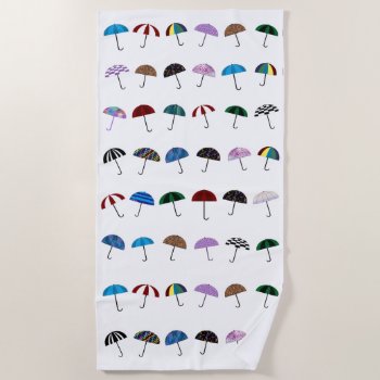 Umbrellas Beach Towel by ellejai at Zazzle