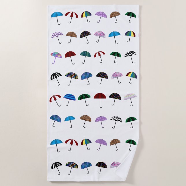 Umbrellas Beach Towel (Front)