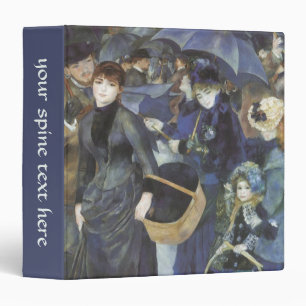 Umbrellas by Pierre Renoir, Vintage Impressionism 3 Ring Binder