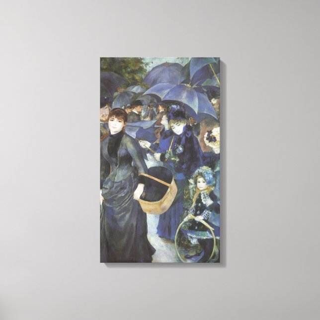 Umbrellas by Pierre Renoir, Vintage Impressionism Canvas Print (Front)