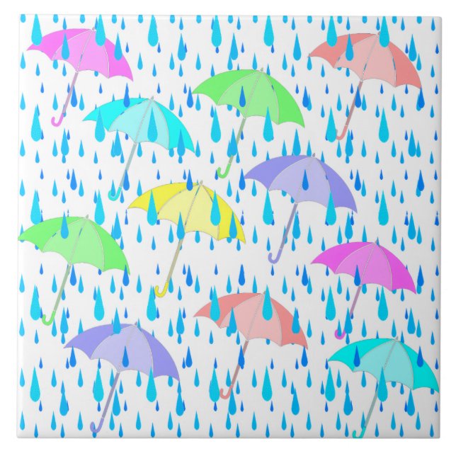 Umbrellas Ceramic Tile (Front)