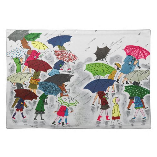 Umbrellas Cloth Placemat