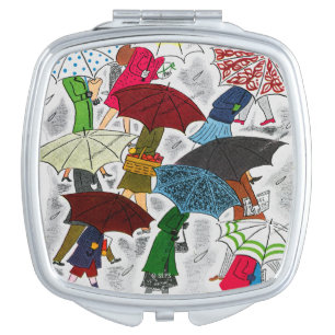 Umbrellas Compact Mirror