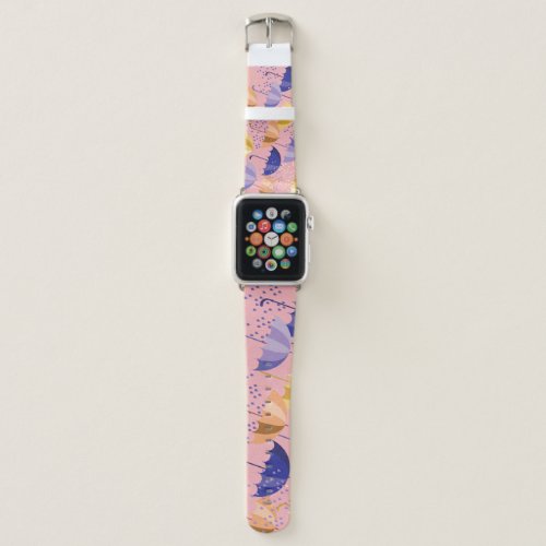 Umbrellas drops colorful seamless motif apple watch band