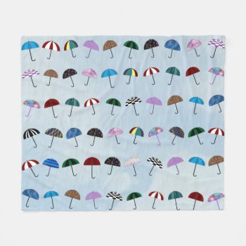 Umbrellas Fleece Blanket by ellejai at Zazzle