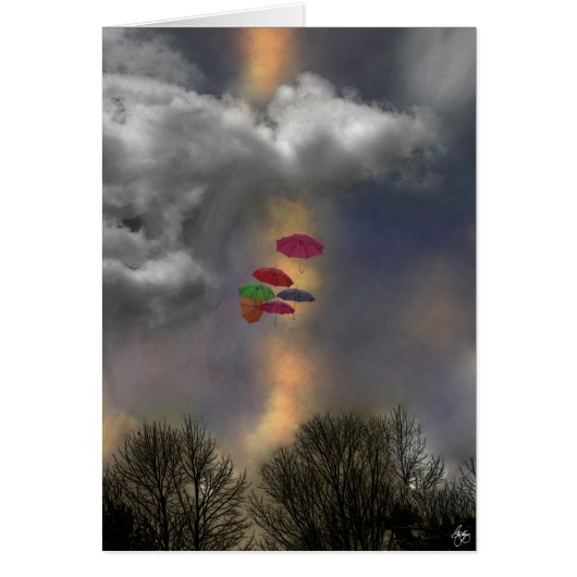 Umbrellas in a Cloudscape Cards (Front)