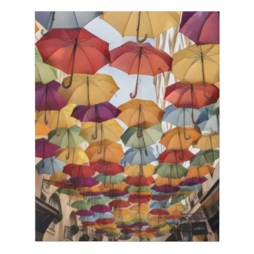 Umbrellas in Paris Faux Canvas Print