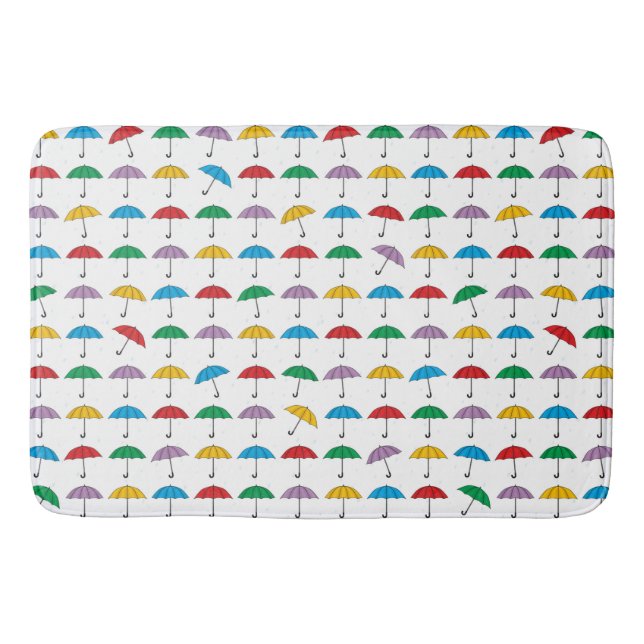 Umbrellas in Rain Bath Mat (Front)