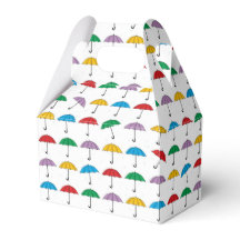 Umbrellas in Rain Favor Box