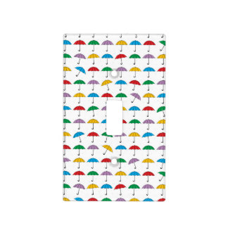 Umbrellas in Rain Light Switch Cover