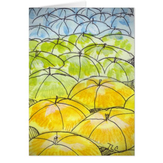 umbrellas in springtime cards (Front)