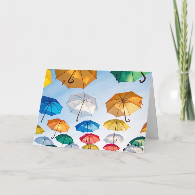 Umbrellas in the Sky Greeting Card (Front)