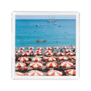 Umbrellas On Amalfitan Coast Acrylic Tray