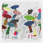 Umbrellas Square Sticker at Zazzle