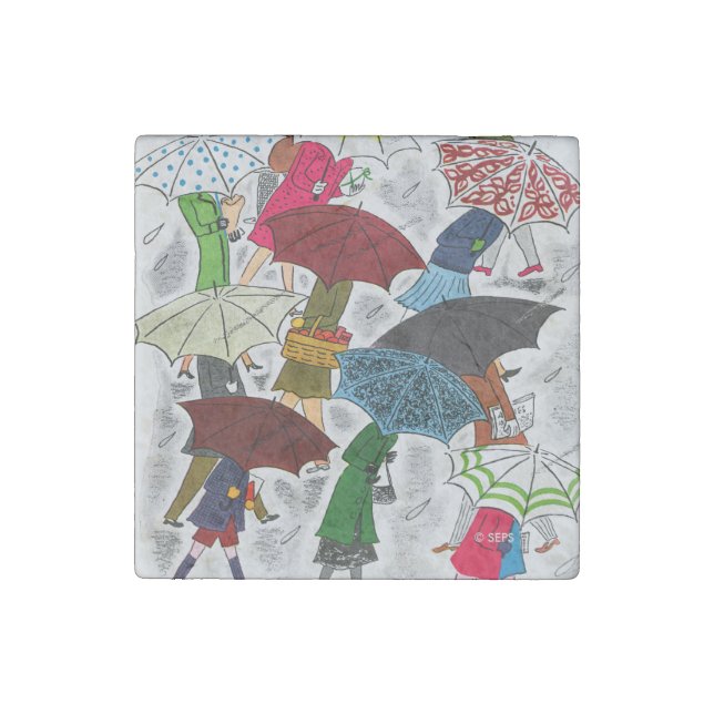 Umbrellas Stone Magnet (Front)