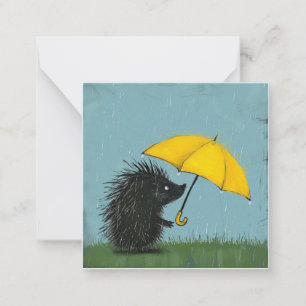 Umbrellas Up & Write On: Playful Porcupines Note Card