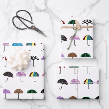 Umbrellas Wrapping Paper Sheets by ellejai at Zazzle
