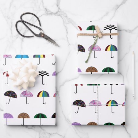 Umbrellas Wrapping Paper Sheets