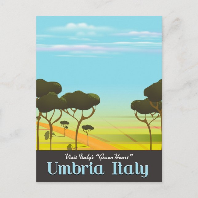Umbria Italy travel poster Postcard (Front)
