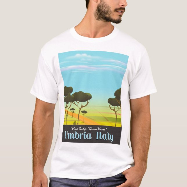 Umbria Italy travel poster T-Shirt (Front)