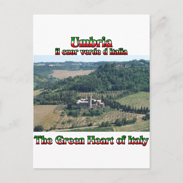 Umbria the Green Heart of Italy Postcard (Front)