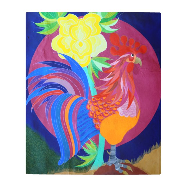 Umbrian Rooster Metal Print (Front)