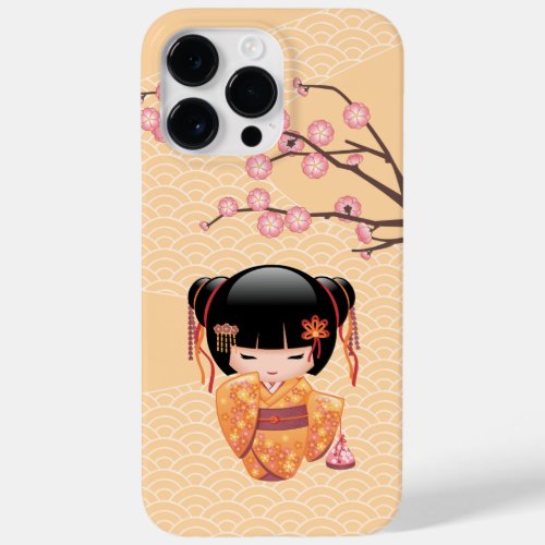 Ume Kokeshi Doll _ Japanese Peach Geisha Girl Case_Mate iPhone 14 Pro Max Case