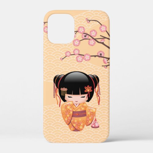 Ume Kokeshi Doll _ Japanese Peach Geisha Girl iPhone 12 Mini Case