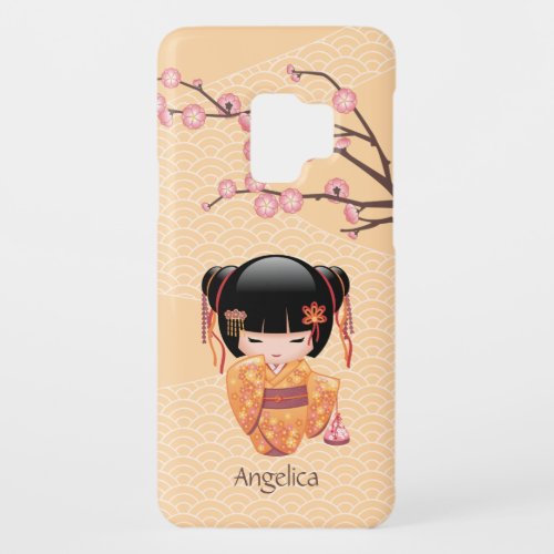 Ume Kokeshi Doll _ Japanese Peach Geisha Girl Case_Mate Samsung Galaxy S9 Case