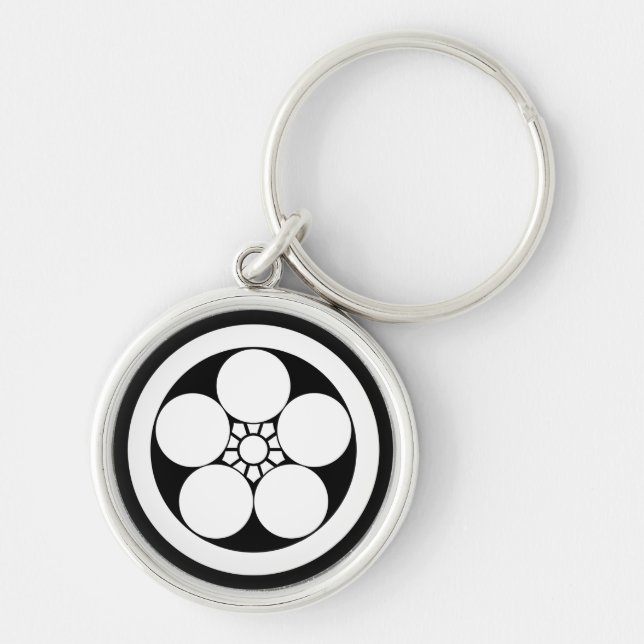 Umebachi-style plum blossom in a circle keychain (Front)