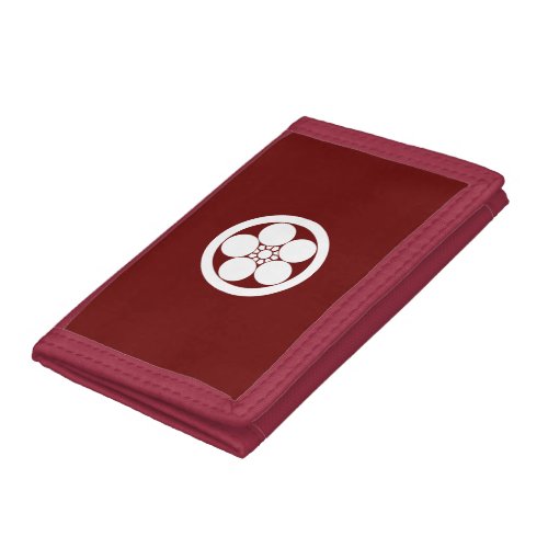 Umebachi_style plum blossom in a circle trifold wallet