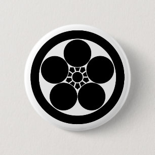Umebachi-style plum blossom in circle button