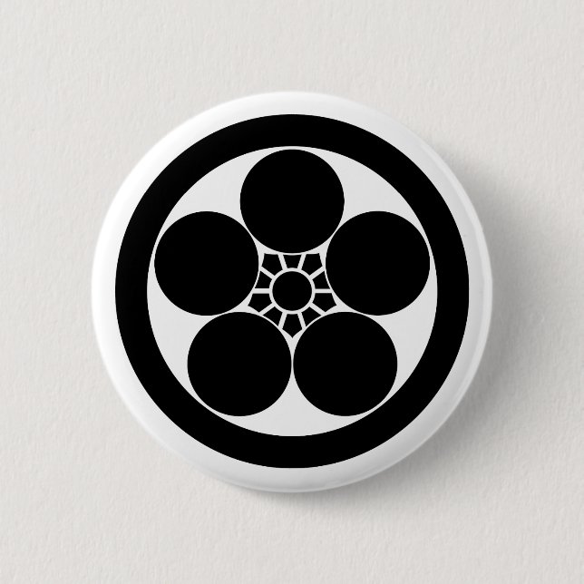 Umebachi-style plum blossom in circle button (Front)