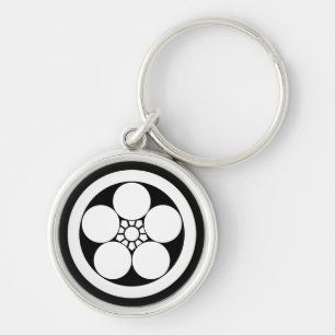 Umebachi-style plum blossom in circle keychain