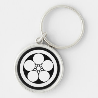 Umebachi-style plum blossom in circle keychain