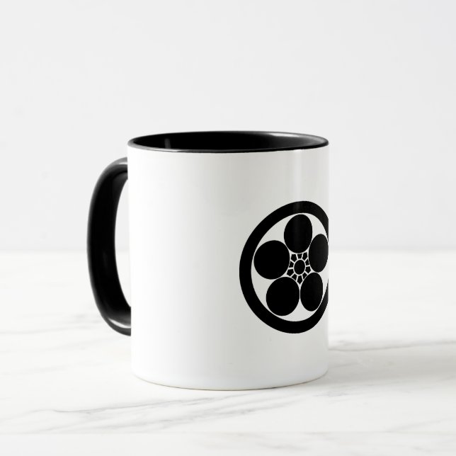 Umebachi-style plum blossom in circle mug (Front Left)