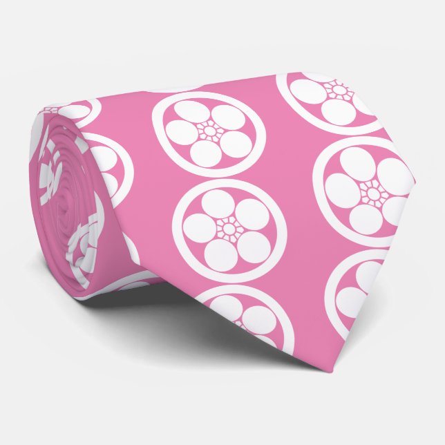 Umebachi-style plum blossom in circle neck tie (Rolled)
