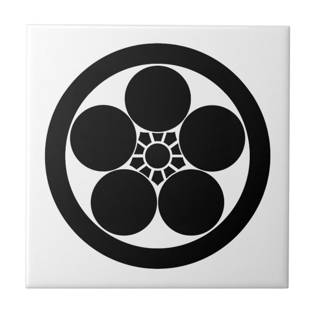 Umebachi-style plum blossom in circle tile (Front)