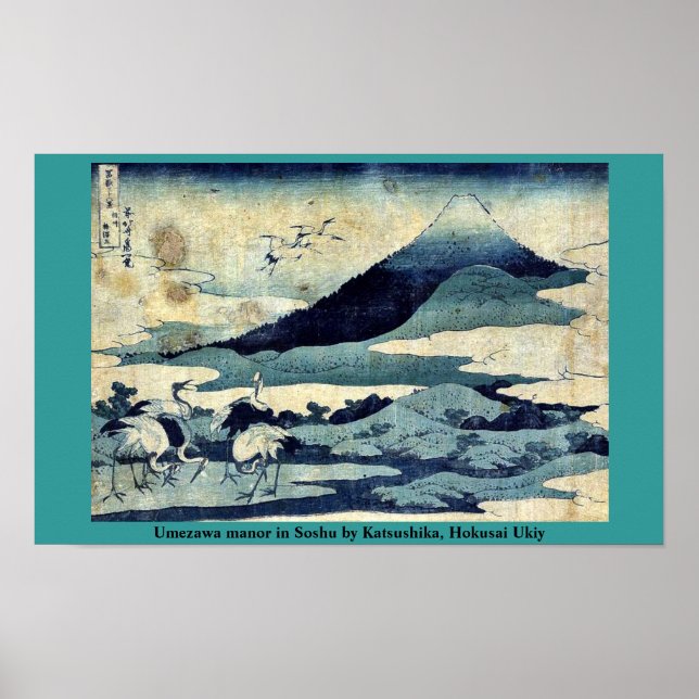 Umezawa manor in Soshu by Katsushika, Hokusai Ukiy Poster (Front)