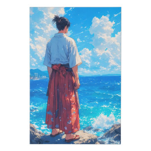 Umibe no Seijaku – Seaside Tranquility Faux Canvas Print