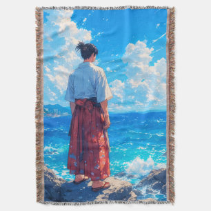 Umibe no Seijaku – Seaside Tranquility Throw Blanket