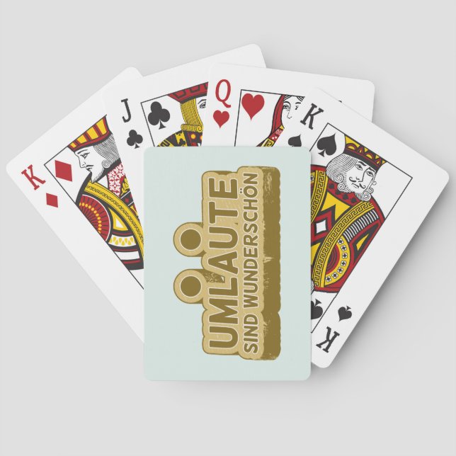 UMLAUT learning German language Poker Cards (Back)