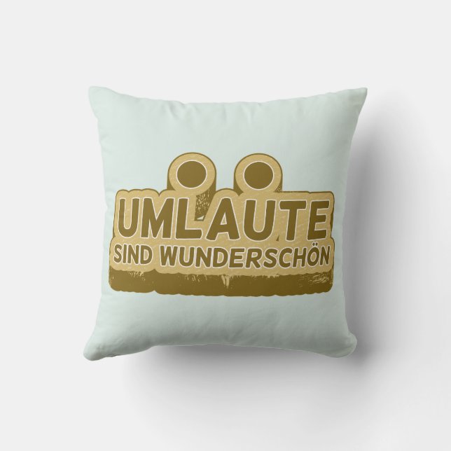 UMLAUT learning German language Throw Pillow (Back)
