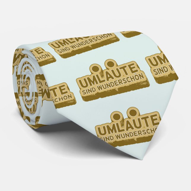Umlaute sind wunderschön Geman Language UMLAUT Neck Tie (Rolled)
